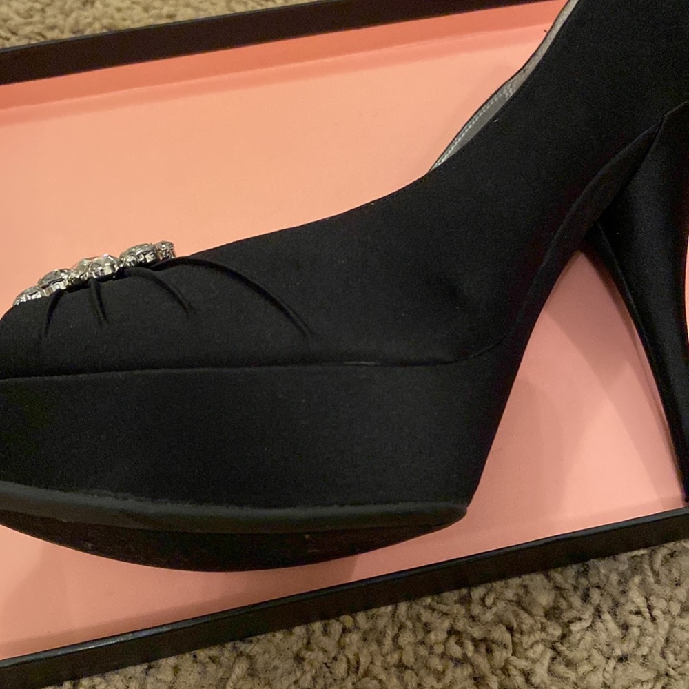 Platform satin heel.  Worn once. Stunning heel!